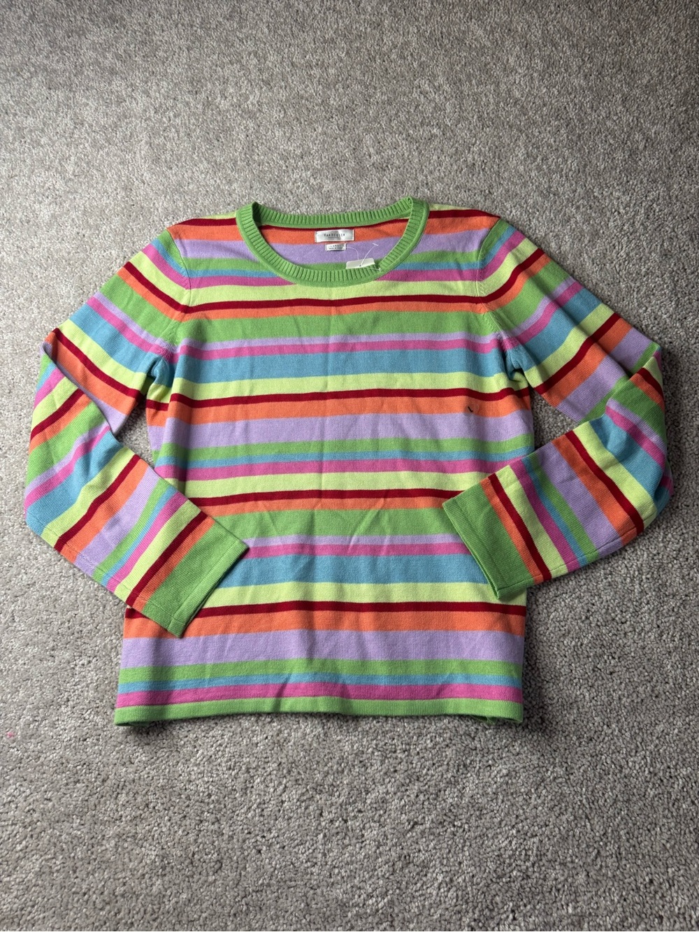 Vintage Y2K Van Heusen "Holly" Rainbow Striped Crewneck Sweater NWT Large